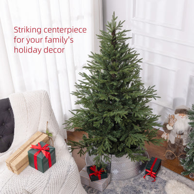 HOMCOM 5ft Bushy and Bare Artificial Christmas Tree - Green 