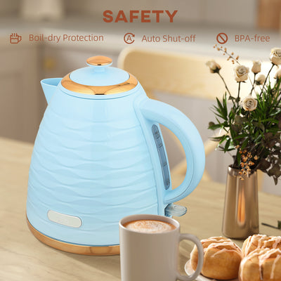 HOMCOM 3kW Rapid Boil Honeycomb Kettle - Light Blue 