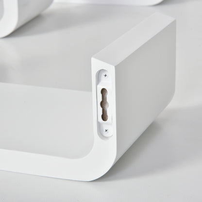HOMCOM Floating Shelves, Set of 3 Wall Shelf, Shelves for Wall Invisible Mounting, Bedroom Living Room, White 