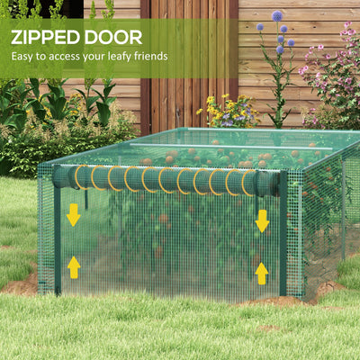 Outsunny 8' x 4' Plant Protection Cage, with Door, Green 