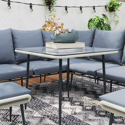 Outsunny Six-Piece Rattan Strong Garden Sofa Set - Grey 