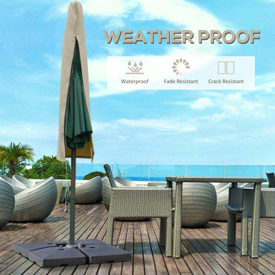 Outsunny Outdoor Cantilever Umbrella Cover with Rod, Zipper, Khaki 