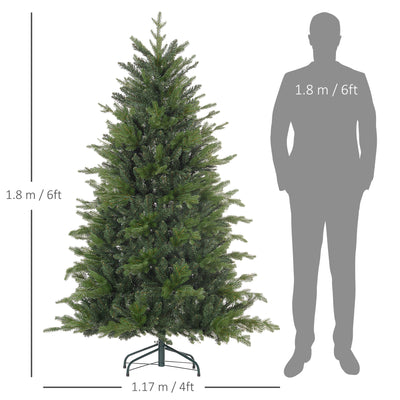 HOMCOM 6ft Bare Artificial Christmas Tree, with 1821 Tips - Green 