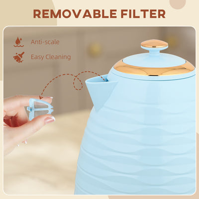 HOMCOM 3kW Rapid Boil Honeycomb Kettle - Light Blue 