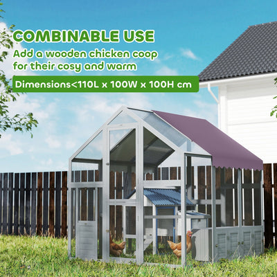 PawHut Large Walk In Chicken Run with Waterproof & Anti-UV Cover, for 6-8 Chickens, for Garden, Farm, 5.5' x 6' x 6' 