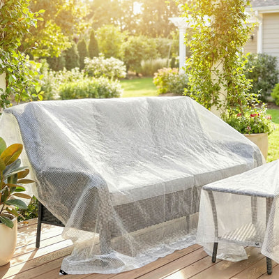 Outsunny 3 x 5m Waterproof Tarpaulin, Heavy Duty 140GSM Tear-Resistant PE Tarp with Reinforced Grommets, UV Protected Cover 