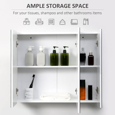 kleankin Wall Mounted Mirror Cabinet - White 