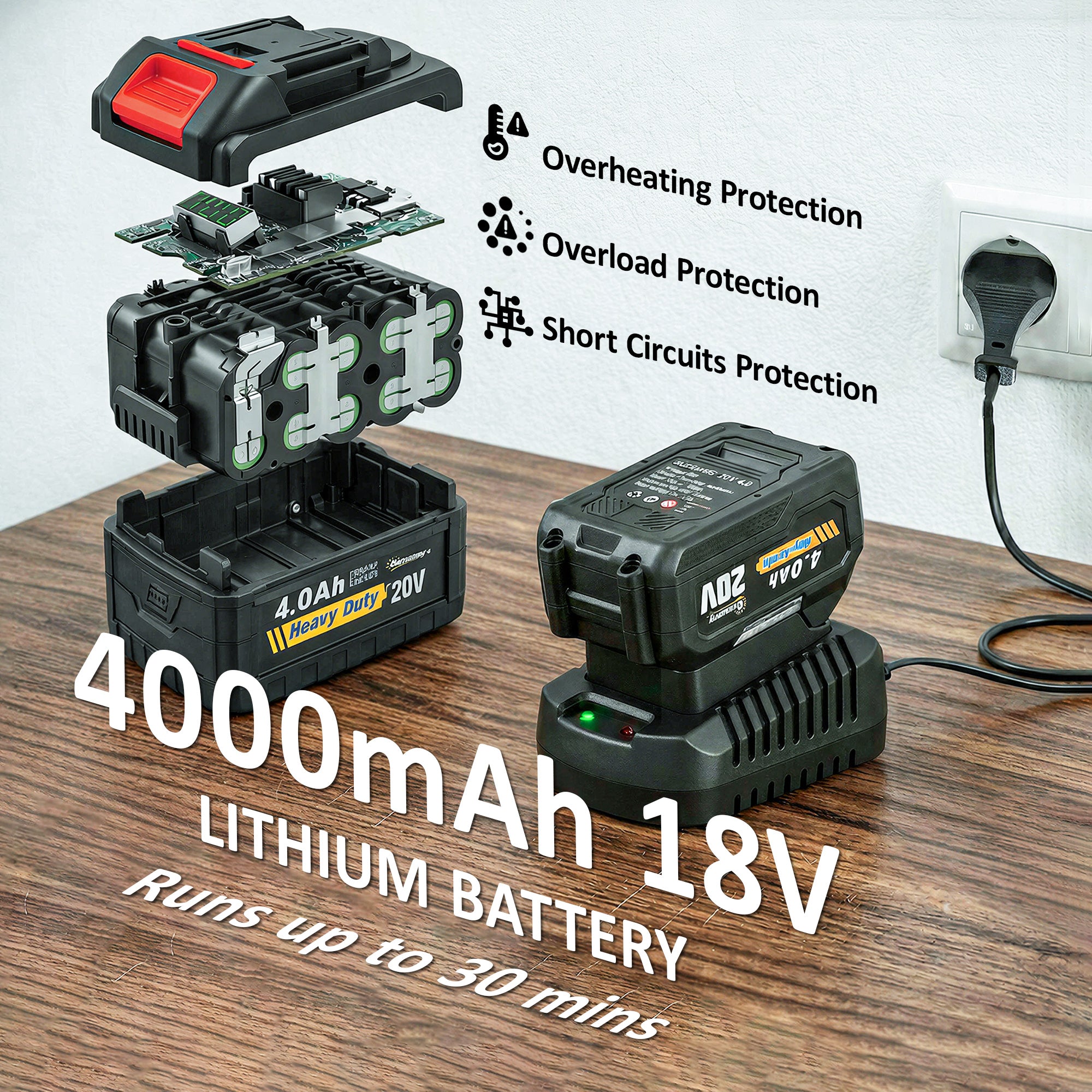 Outsunny Leaf Blower Cordless with 4000mAh Battery & Charger, 18V Lightweight Handheld Garden Blower with 6 Speed Levels 