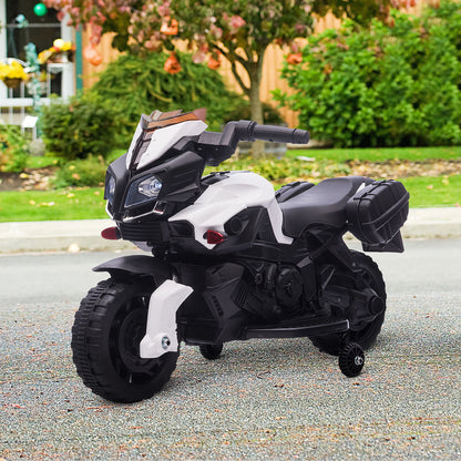 HOMCOM Kids Electric Motorbike 6V Ride on Motorcycle Vehicle w/ Lights Horn Sounds for 1.5-4 Years Old White 