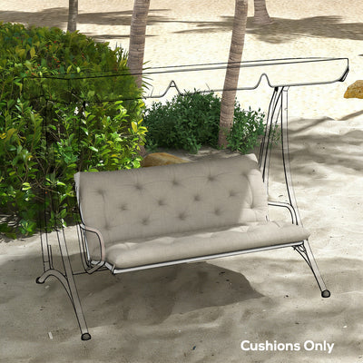 Outsunny Garden Bench Cushion, 2 Seater Swing Chair Cushion, Seat Pad with Ties for Indoor and Outdoor Use, 110 x 120 cm 