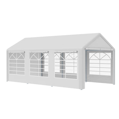 Outsunny 6 x 3(m) Garden Gazebo Marquee Party Tent Wedding Portable Garage Carport shelter Car Canopy Outdoor Heavy Duty Steel Frame Waterproof Rot Resistant 