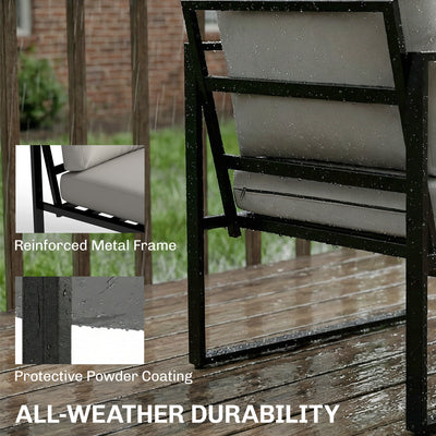 Outsunny Outdoor Garden Furniture Set, 4 Piece Patio Furniture with Slatted Table, Indoor Outdoor Balcony Patio Conservatory Set 