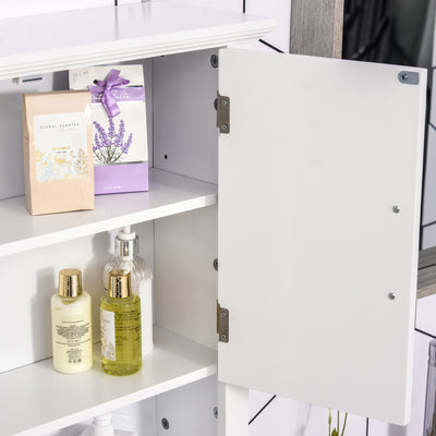 HOMCOM Bathroom Wall Cabinet, Medicine Cabinet, Kitchen Cupboard with 2 Doors and Adjustable Shelf, White 