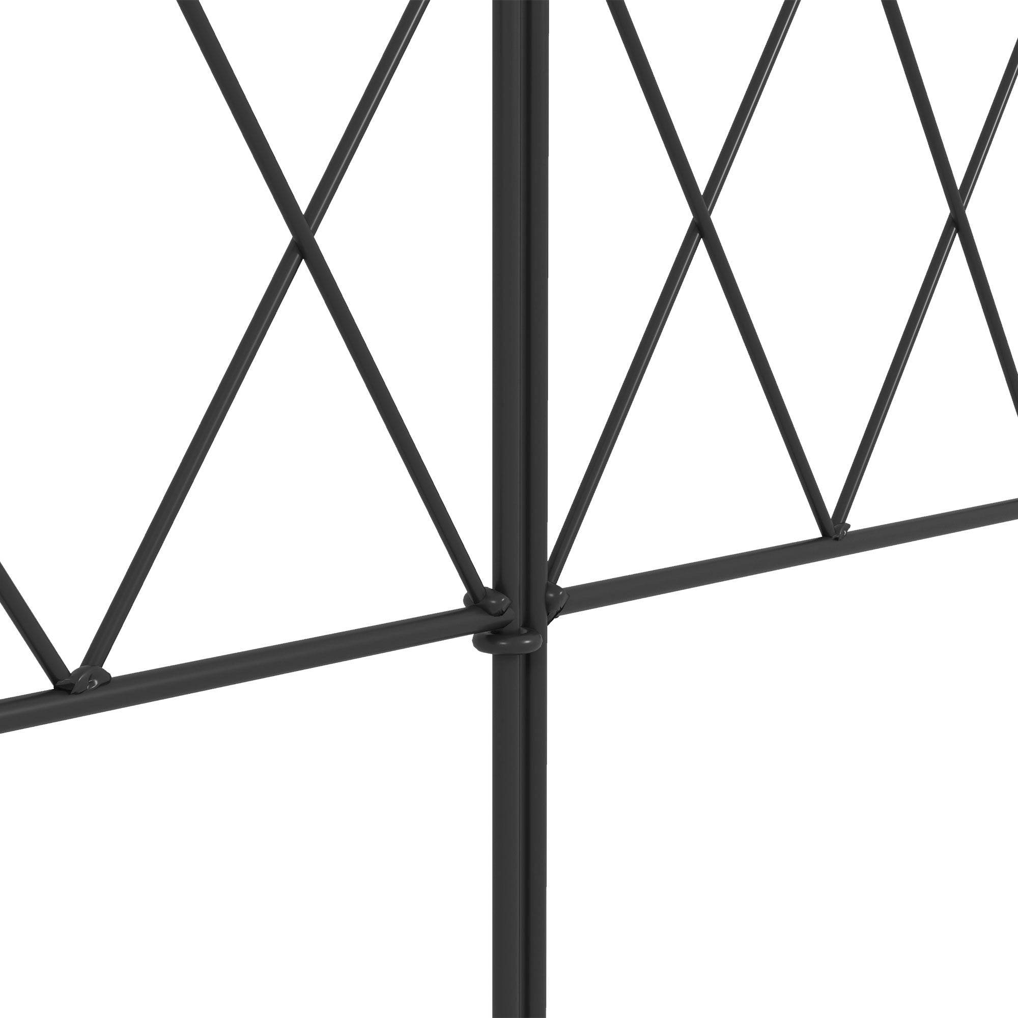 Outsunny 3m Decorative Metal Garden Fence - Diamond and Swirl Pattern 