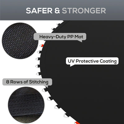 SPORTNOW Trampoline Replacement Mat with Spring Pull Tool, 42 V-Hooks, for 8ft Trampoline using 14cm Springs, Black 