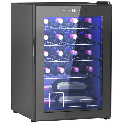 HOMCOM 20 Bottle 5-18\'e2\'84\'83 Countertop Wine Fridge - Black 