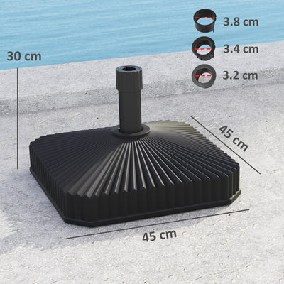 Outsunny Patio Umbrella Stand, Heavy Duty Outdoor Parasol Base, Sand/Water Filled, Black 