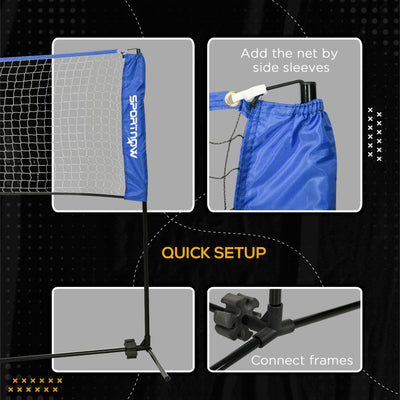 SPORTNOW 4m Badminton Net, Height Adjustable Outdoor Sports Net, with Carry Bag, for Tennis, Pickleball, Volleyball, Blue 