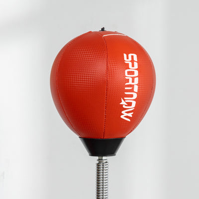 SPORTNOW Boxing Bag, Freestanding Punching Bag, with Reflex Bar, Speed Balls, Red 