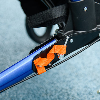 HOMCOM 4 Wheel Rollator with Seat and Back, Folding Mobility Walker with Carry Bag, Adjustable Height, Dual Brakes, Cane Holder, Lightweight Aluminium Walking Frame for Seniors and Disabled, Blue 