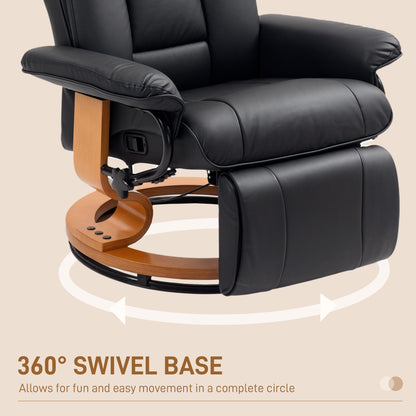 HOMCOM Faux Leather Recliner Chair - Black 