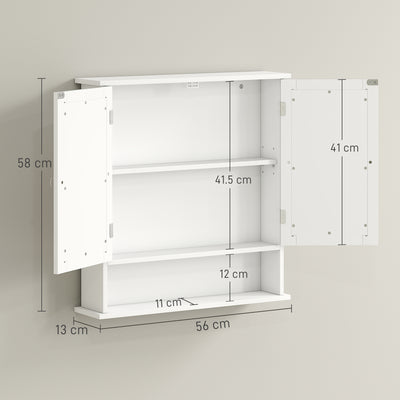 kleankin Bathroom Wall Storage Cabinet - White 