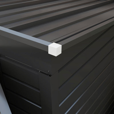 Outsunny 3.7 x 7.9ft Galvanised Steel Shed, with Latched Door and Padlock - Grey 