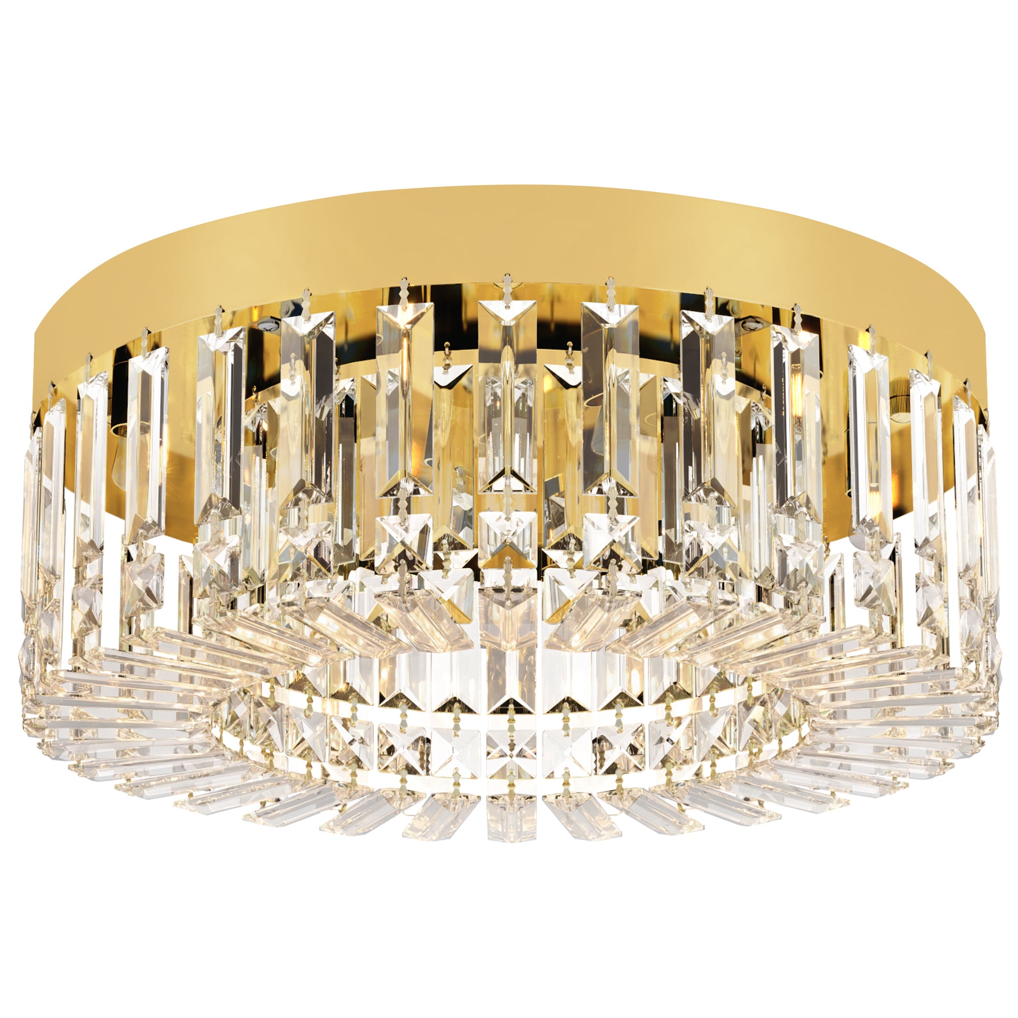 HOMCOM Crystal Chandeliers with 225 Crystal Pendants, 8-Light Ceiling Light for Living Room, Bedroom Dining Room, Gold Tone 