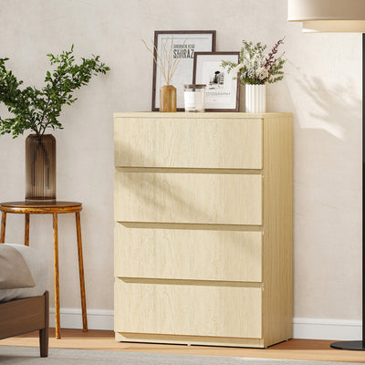 HOMCOM Chest of Drawers, 4-Drawer Storage Cabinets, Modern Dresser, Storage Drawer Unit for Bedroom 