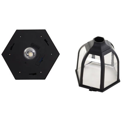 Outsunny Outdoor Garden Solar Post Lamp Sensor Light  LED Lantern Bollard Pathway Torch Light 1.77m Tall 