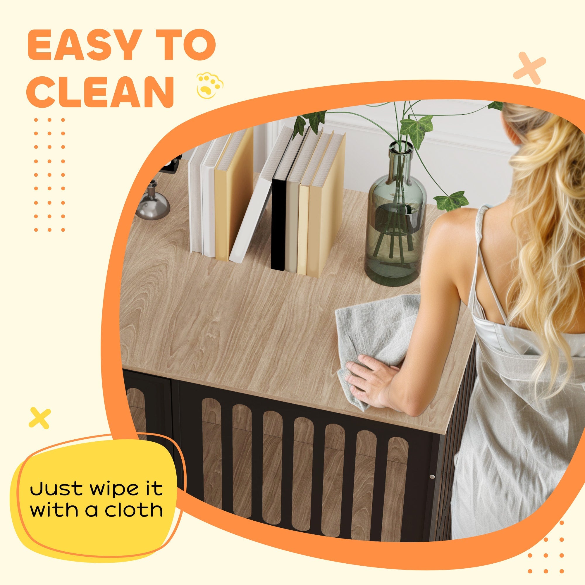 PawHut Dog Crate Furniture with Anti-Chew Resistant Mesh, Anti-Escape Single Door, for Large Dogs, 100 x 60 x 81.5 cm 