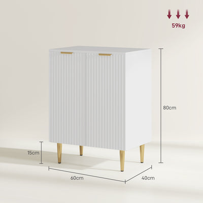 HOMCOM Adjustable Shelf Sideboard - White 