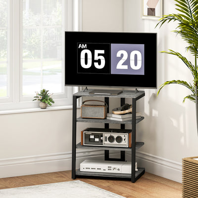 HOMCOM HiFi Stand, with Four Storage Shelves - Dark Grey 