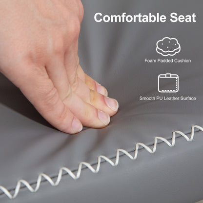 HOMCOM PU Leather Shoe Storage Bench - Grey