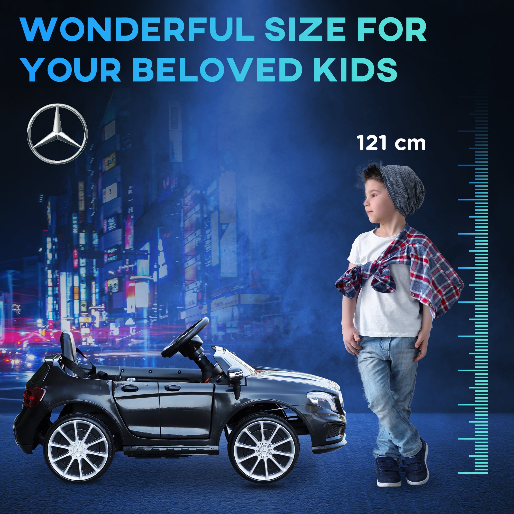 HOMCOM Mercedes Benz GLA Licensed 6V Kids Electric Ride On Car Toy with Remote Control Music Headlight for 3 Years Old Black 