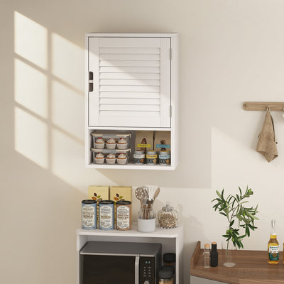 HOMCOM Bathroom Cabinet, Wall Mounted Storage Cabinet with Adjustable Shelves, 40 x 20 x 60 cm, White 