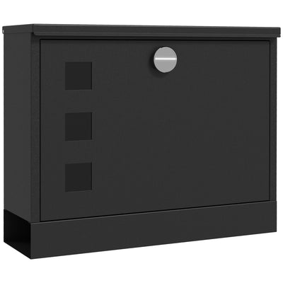 HOMCOM Wall Mounted Letterbox, Weatherproof Post Box, Modern Mailbox with 2 Keys and Viewing Windows, Easy to Install 