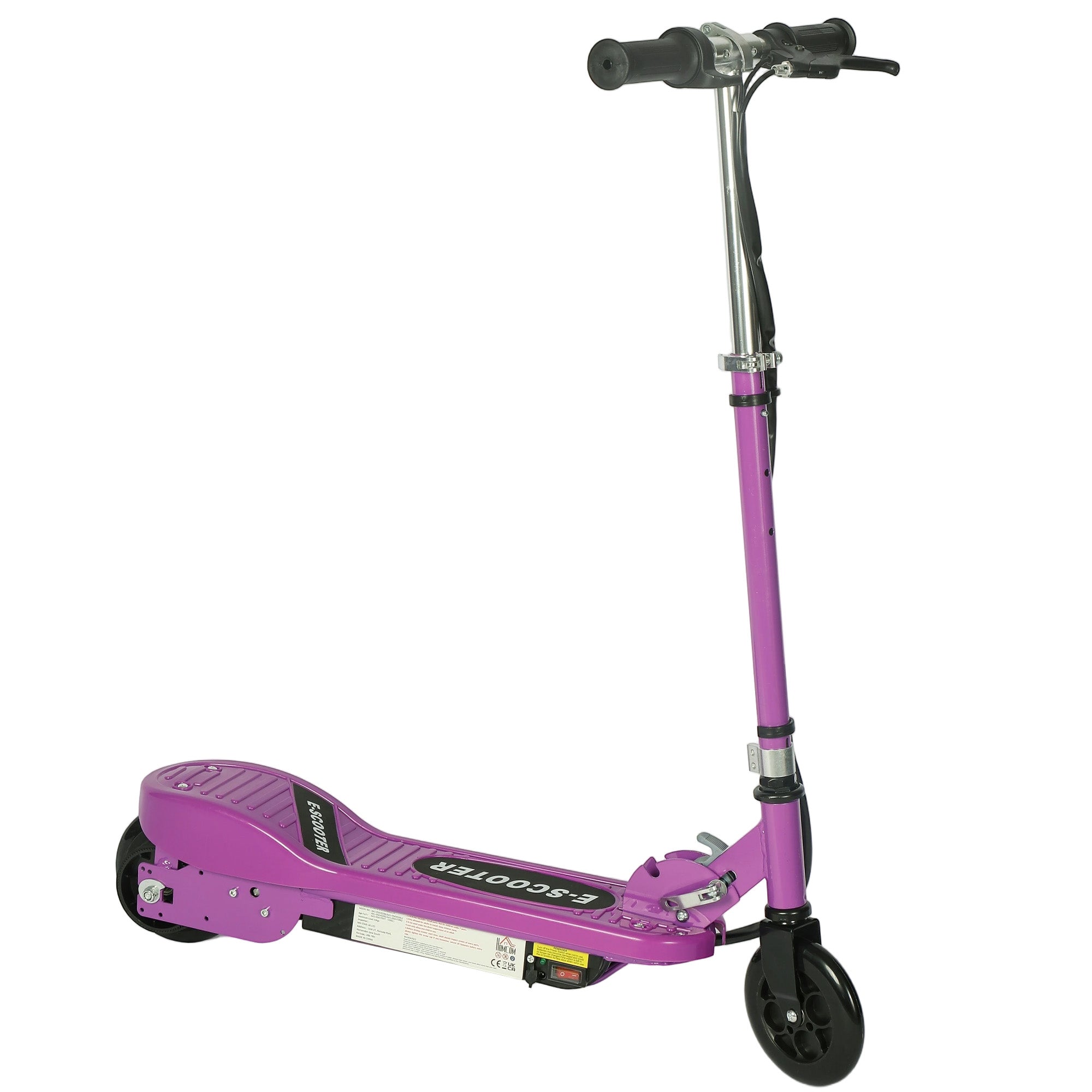 HOMCOM Foldable Electric Kids Scooter, Ride-on for Ages 7-14 Years, Purple 