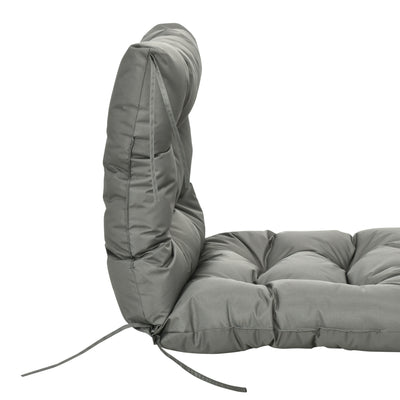 Outsunny Garden Back Chair Cushion, Comfortable Patio Seat Cushion Pad with Backrest for Outdoor & Indoor Use, Light Grey 
