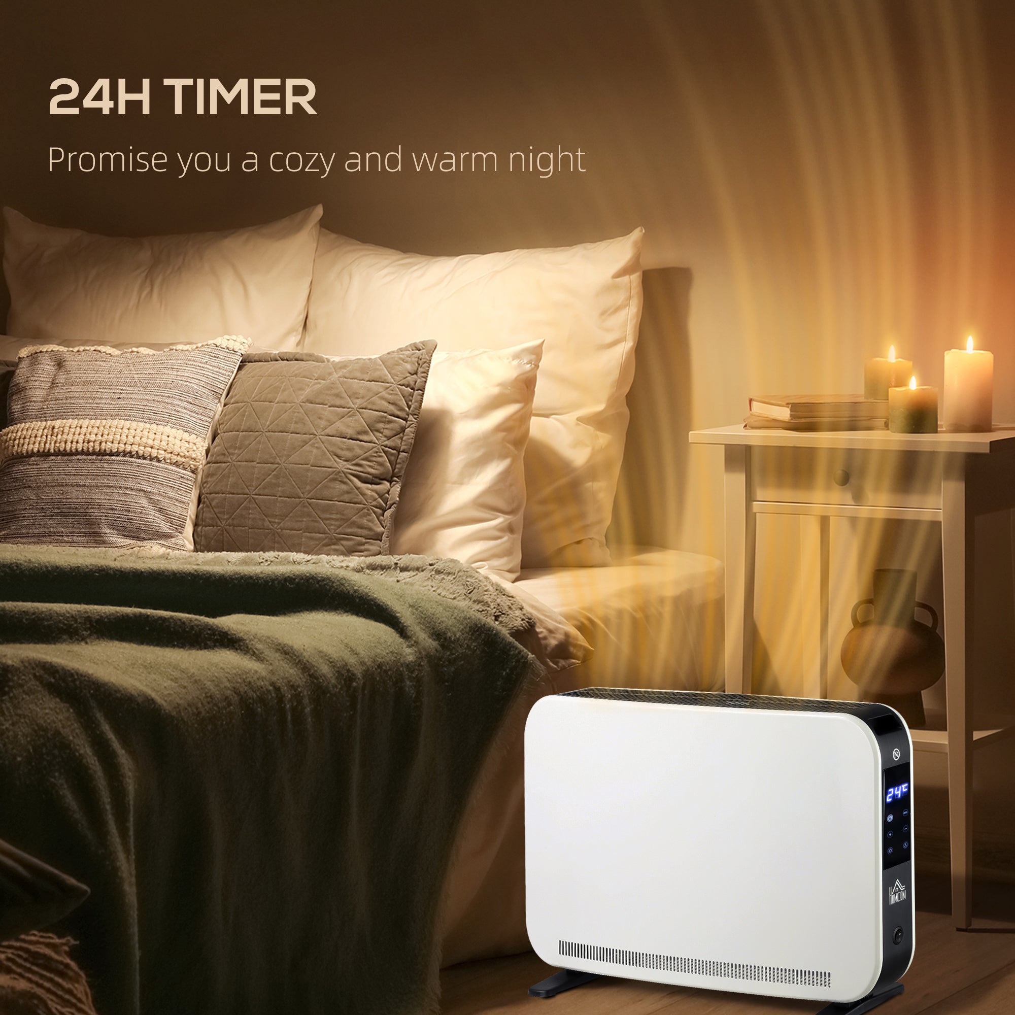 HOMCOM Three-Mode Modern Slimline Heater, 7-35\'e2\'84\'83 Temperature
