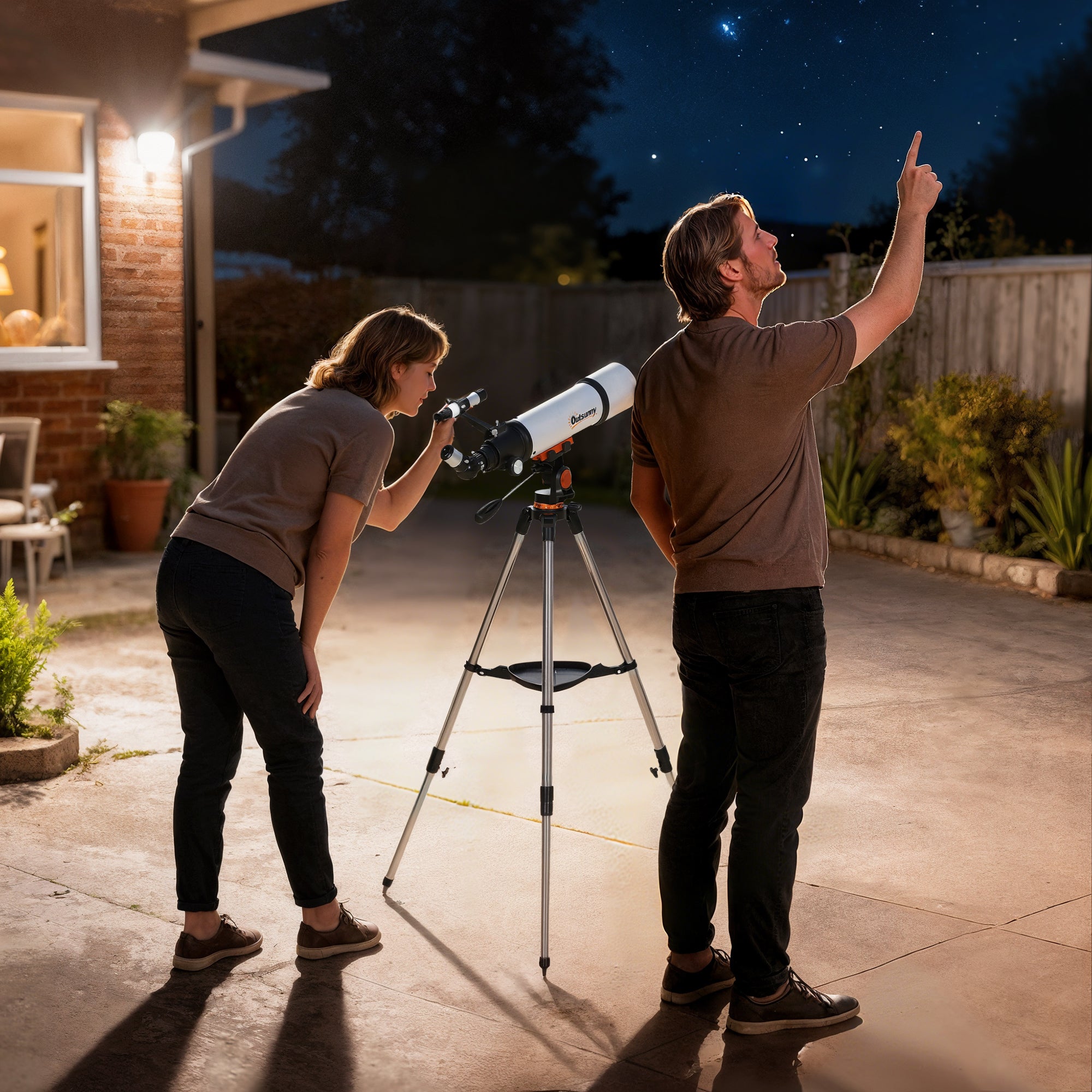 Outsunny Astronomy Telescope for Adults and Beginners with 80 mm Aperture, Carry Bag, White 