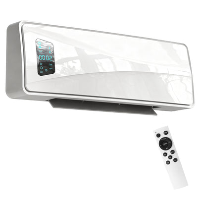 HOMCOM 2000W PTC Ceramic Fan Heater, Wall Mounted, 30° Oscillation, 54L x 18.7W x 14.5H cm - White
