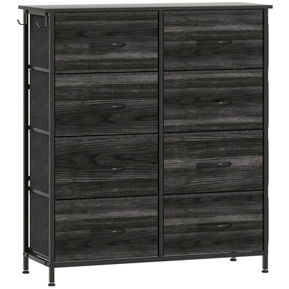 HOMCOM Chest of Eight Fabric Drawers - Black