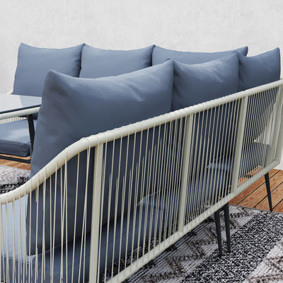 Outsunny Six-Piece Rattan Strong Garden Sofa Set - Grey 