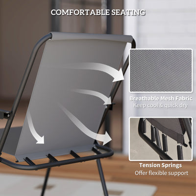 Outsunny 4 Seater Garden Furniture Set, 6 Pieces Garden Table and Chairs with Parasol, Outdoor Garden Dining Set with Folding Chairs and Round Glass Top Table for Patio, Grey 