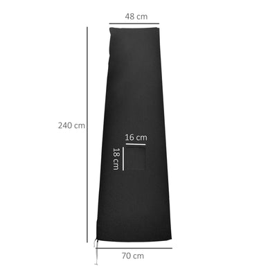 Outsunny Garden Parasol Cover Waterproof Outdoor Cantilever Banana Umbrella Protector 300D Oxford Fabric 200 x 50/80 cm 