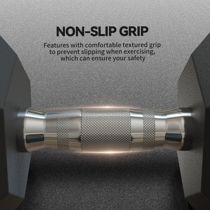 HOMCOM 2x15KG Rubber Hex Dumbbell Portable Hand Weights Dumbbell Home Gym