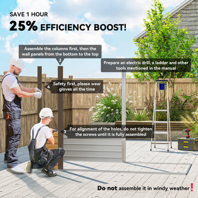 Outsunny 3.7 x 7.9ft Galvanised Steel Shed, with Latched Door and Padlock - Oak 