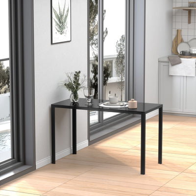 HOMCOM Modern Rectangular Dining Table for 4 People Glass Kitchen Table with Tempered Glass Top and Metal Legs for Dining Room, Living Room (Chairs Not Included) 