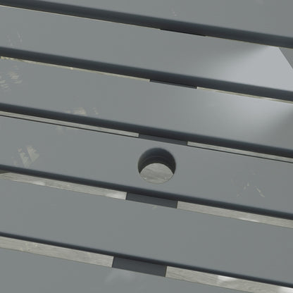 Outsunny 4 Seater Wooden Picnic Table Bench for Outdoor Garden or Patio with Parasol Cutout 150 cm Grey 